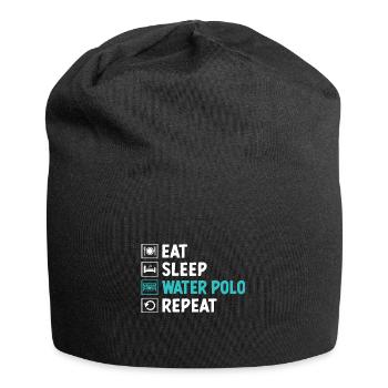 Essen Schlaf Wasserball Wiederholung Aquatic Polo Spieler - Jersey-Beanie - Schwarz - Vorne
