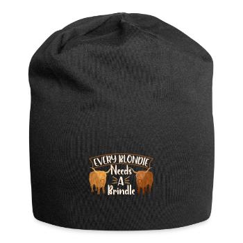 Scottish Highland Cattle Cow - Jersey-Beanie - Schwarz - Vorne