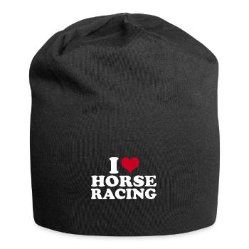 I Love Horse Racing - Jersey-Beanie - Schwarz - Vorne