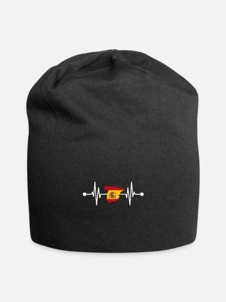 Spanier Herzschlag Spanien - Jersey-Beanie - Schwarz