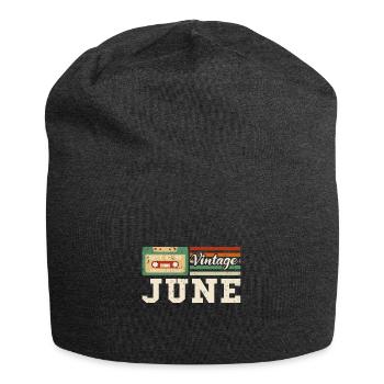 35th Birthday June Vintage 1988 Vintage - Jersey Beanie - charcoal grey - Front