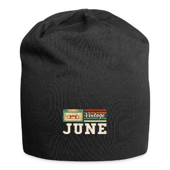 67th Birthday June Vintage 1956 Vintage - Jersey Beanie - black - Front