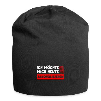 Schorle Pfälzer Dubbeglas Geschenk - Jersey-Beanie - Schwarz - Vorne
