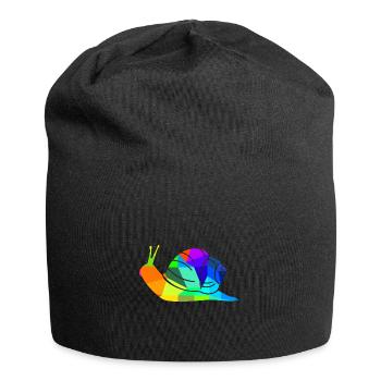 Schnecke Regenbogen Tiere Polygon - Jersey-Beanie - Schwarz - Vorne