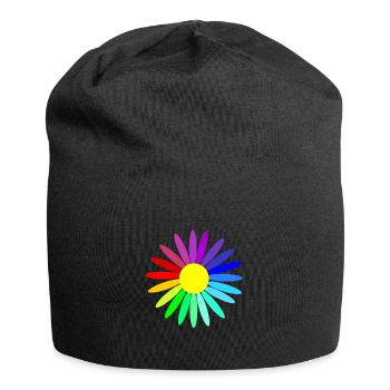 regenbogenblume - Jersey-Beanie - Schwarz - Vorne