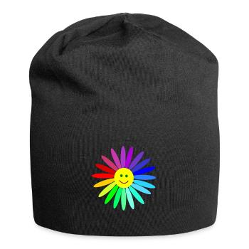 lachende regenbogenblume - Jersey-Beanie - Schwarz - Vorne