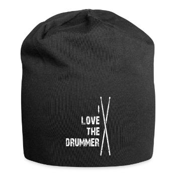 I Love The Drummer | Ich liebe den Schlagzeuger - Jersey Beanie - black - Front