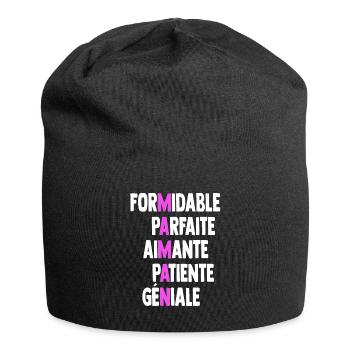 meilleur maman du monde citation ,idée cadeau - Bonnet en jersey - noir - Devant