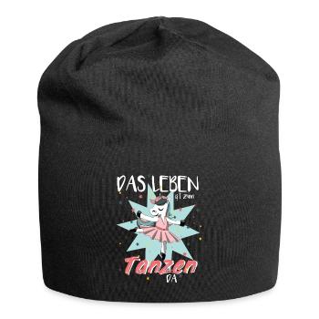 Einhorn tanzt Ballett DAS LEBEN IST ZUM TANZEN DA - Jersey-Beanie - Schwarz - Vorne