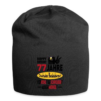 Geburtstag CDU SPD FDP Grün Politik Alter Jahre 77 - Jersey-Beanie - Schwarz - Vorne