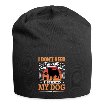 Mops Mein Hund Retro Vintage Hunderasse - Jersey-Beanie - Schwarz - Vorne