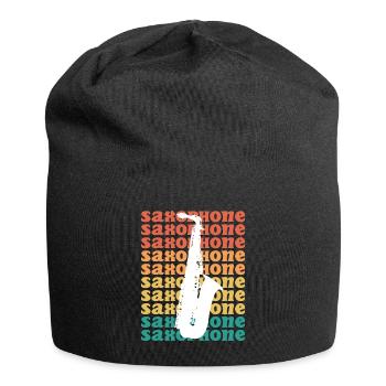 Vintage Musician Saxophonist Saxophone - Jersey Beanie - black - Front