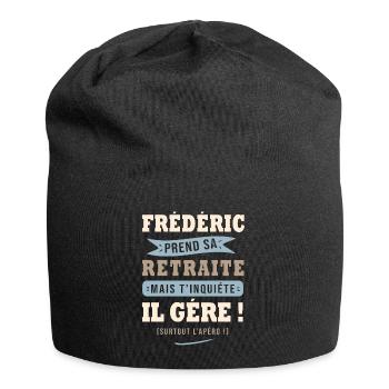 Frédéric humour retraite cadeau frederic - Bonnet en jersey - noir - Devant