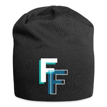 Buchstabe F - Jersey-Beanie - Schwarz - Vorne