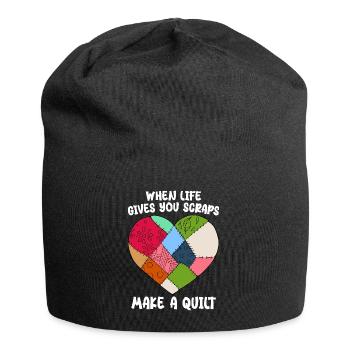 Quilten Frauen Oma Quilt Liebhaber Nähen Quilter - Jersey-Beanie - Schwarz - Vorne