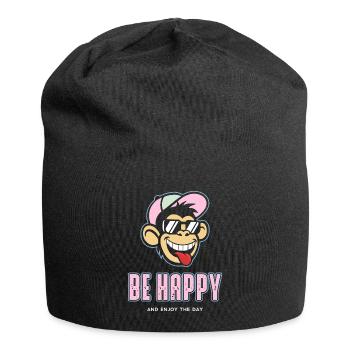 Sois heureux - Bonnet en jersey - noir - Devant