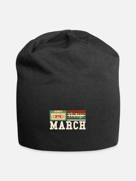 48. Geburtstag März Jahrgang 1975 Vintage - Jersey-Beanie - Schwarz