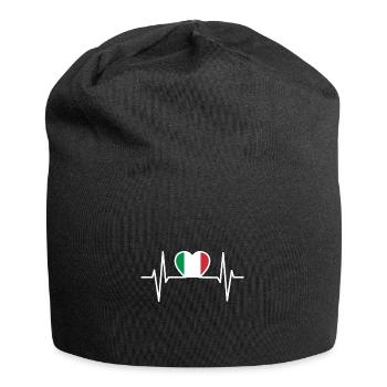 Italien Herzschlag Herzlinie EKG - Jersey-Beanie - Schwarz - Vorne