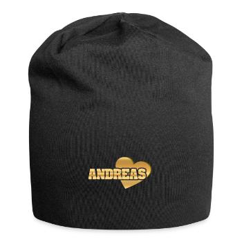 Gift for Andreas - Jersey Beanie - black - Front