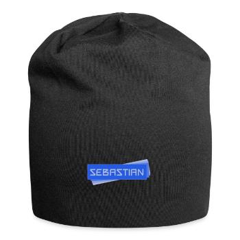 Vorname Sebastian - Jersey-Beanie - Schwarz - Vorne