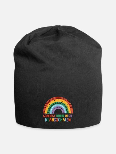 Scheißt ihnen in die Klangschalen - Jersey-Beanie - Schwarz
