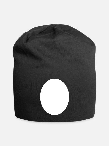 Hintergrund Ei Weiß - Jersey-Beanie - Schwarz