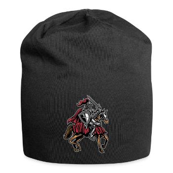 Ritter auf Pferd - Jersey-Beanie - Schwarz - Vorne