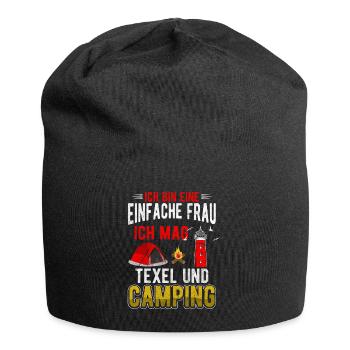 Texel und Camping Holland Leuchtturm - Jersey-Beanie - Schwarz - Vorne