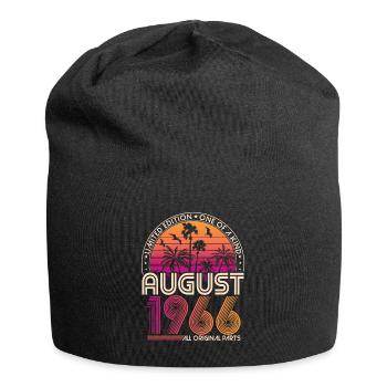 August 1966 Jahrgang Geburtstag Retro Geschenk - Jersey-Beanie - Schwarz - Vorne