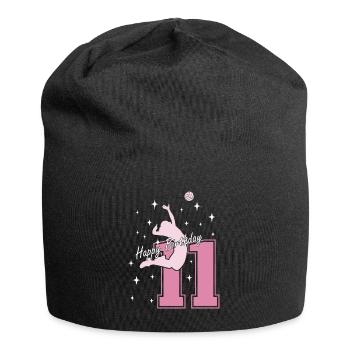 11. Geburtstag Volleyball Volleyballspielerin - Jersey-Beanie - Schwarz - Vorne