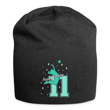 11. Geburtstag Volleyball Volleyballspielerin - Jersey-Beanie - Schwarz - Vorne