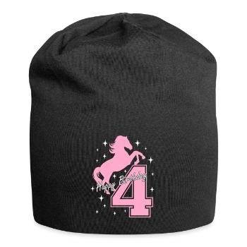 4. Geburtstag Reiten Pferd Reitstall - Jersey-Beanie - Schwarz - Vorne