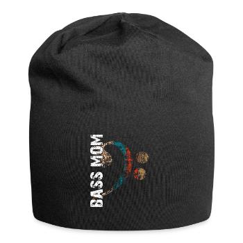 Bass mom my mom plays bass is bass player - Jersey Beanie - black - Front