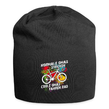 Coole Oma fährt Fahrrad lustiger Omaspruch - Jersey-Beanie - Schwarz - Vorne