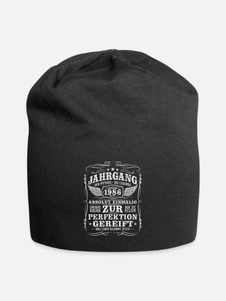 Jahrgang 1986 geboren Retro Geburtstag Geschenk - Jersey-Beanie - Schwarz