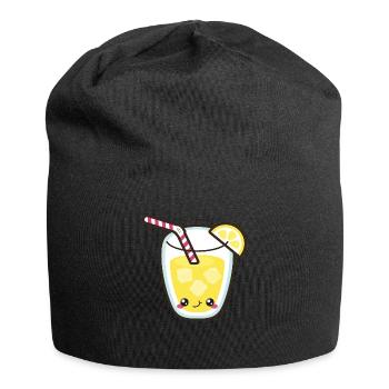 Cute lemonade glass Smile Kawaii - Jersey Beanie - black - Front