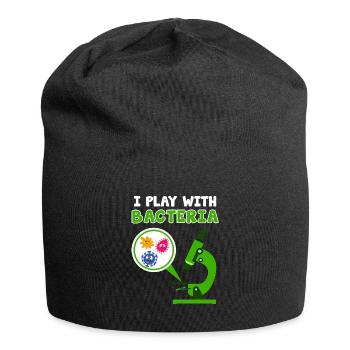 Biologist Shirt Biology Microscope Laboratory Gift - Jersey Beanie - black - Front