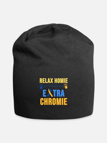 Down Syndrom Shirt Chromosom Geschenk - Jersey-Beanie - Schwarz