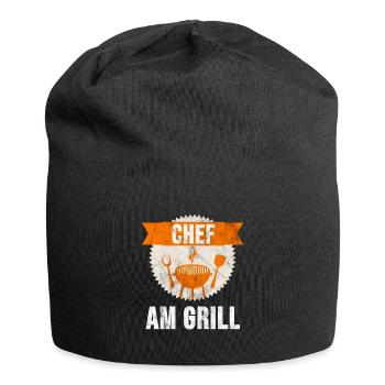 Grill T-Shirt Steak Griller Grillmeister Gift - Jersey Beanie - black - Front