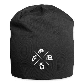 Pfadfinder Camping Zelten Kanu fahren Geschenk - Jersey-Beanie - Schwarz - Vorne