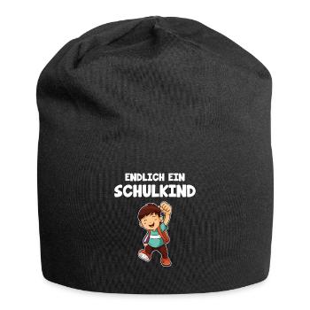 Schulanfang Schulbeginn Schulänfänger Geschenk - Jersey-Beanie - Schwarz - Vorne