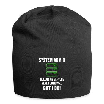 System Admin Administrator Server Gift - Jersey Beanie - black - Front
