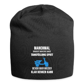 Moped Mofa Rollerfahrer Roller Cooles Geschenk - Jersey-Beanie - Schwarz - Vorne