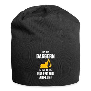 Bagger Baggerfahrer Baggerfahrer Lustig Geschenk - Jersey-Beanie - Schwarz - Vorne