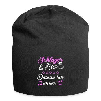 Schlager Schlagermusik Schlagerfan Witzig Geschenk - Jersey-Beanie - Schwarz - Vorne