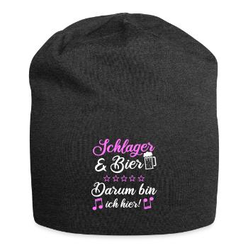 Schlager Schlagermusik Schlagerfan Witzig Geschenk - Jersey Beanie - charcoal grey - Front