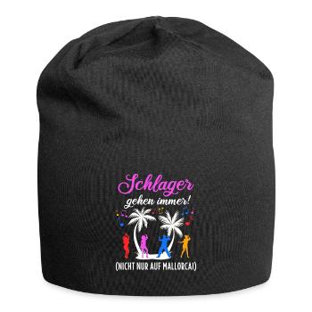 Schlager Schlagermusik Schlagerfan Musik Geschenk - Jersey-Beanie - Schwarz - Vorne