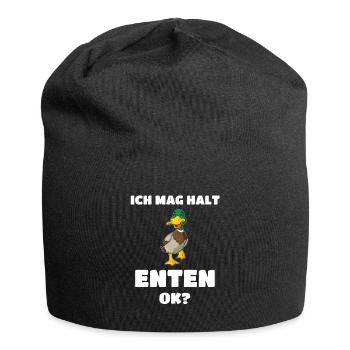 Ich Mag Halt Enten Ok? Ente Geschenk - Jersey-Beanie - Schwarz - Vorne