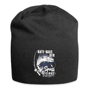 Rute Raus Der Spass Beginnt Angler Fische Geschenk - Jersey-Beanie - Schwarz - Vorne