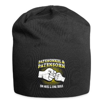 Patenonkel Patensohn Patenkind Taufpate Geschenk - Jersey-Beanie - Schwarz - Vorne